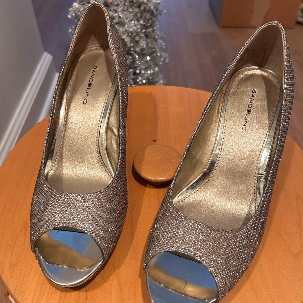 Bandolino Women's Sparkling Peep Toe Heels - Gold